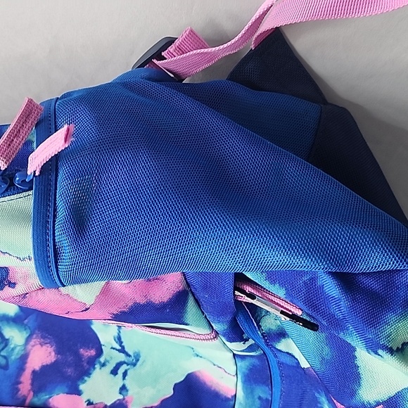 Lands End Tie Dye Blue Pink Aqua Backpack Girls Boys School Travel - Picture 5 of 16